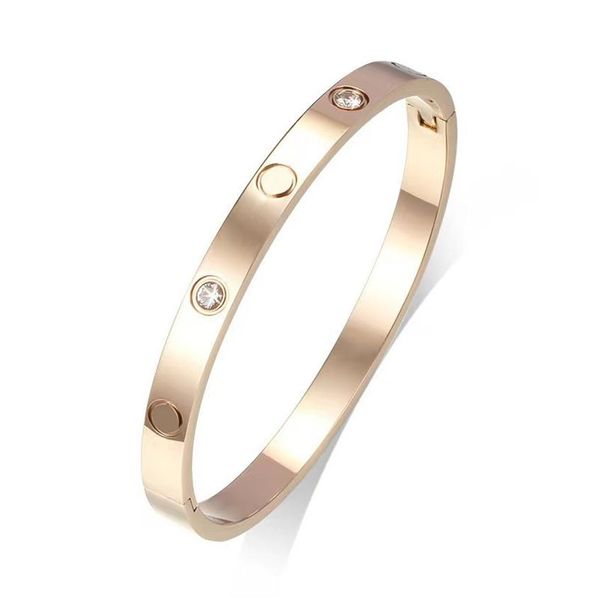 

tennis buckle bracelet designer bangle titanium steel eternal ring rose gold bracelet for men and women not allergic colorfast simple f293c, Black