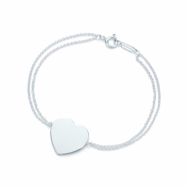 

original 925 prata esterlina classico chave em forma de cora o pulseira com original gravado festa de casamento joias frete grati242j, White