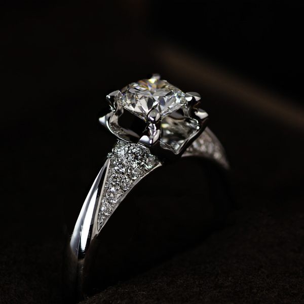 

s925 sterling silver with side stones ring engagement set 1.25 ct simulated diamond wedding rings for women