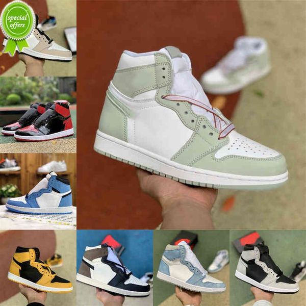 

university blue 1 1s basketball shoes mens women prototype bred patent unc pollen hyper royal seafoam chicago electro oran285l, Black