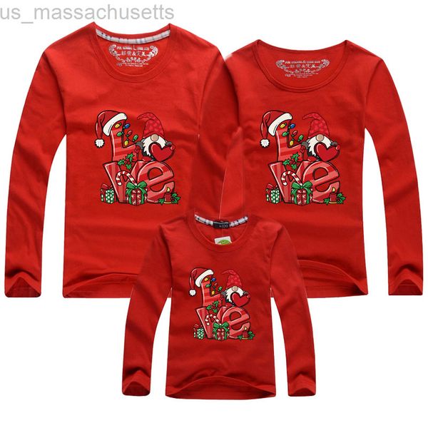 

family matching outfits new year mom dad and me t-shirt christmas family matching t-shirt long sleeve cotton cartoon print mother daughter c, Blue