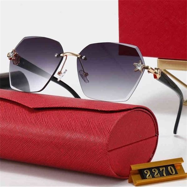 

new fashion men's and women's sunglasses rimless 2270, White;black