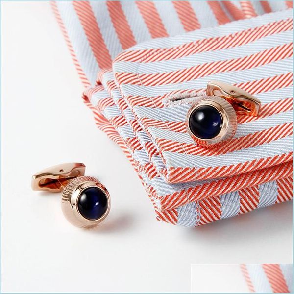 

cuff links luxury cufflinks 1 pair blue gem cufflink stainless steel cuff sleeve mens french link drop delivery 2021 jewelry tie clasp dhzqn, Silver