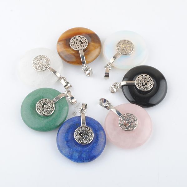 

jewish hexagram tree charms healing dangle pendants jewelry natural stone bead lapis obsidian opal bn441, Silver