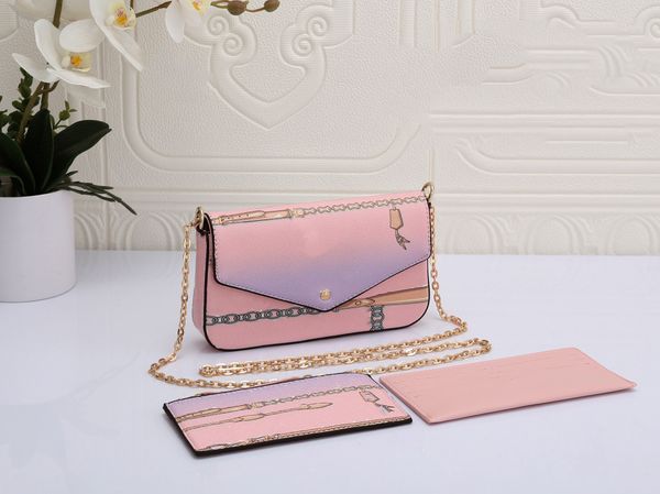 

classic old flower three in one chain bag m61276 shoulder bags fashion shopping satchels leather luxury designer purses credit card check wa