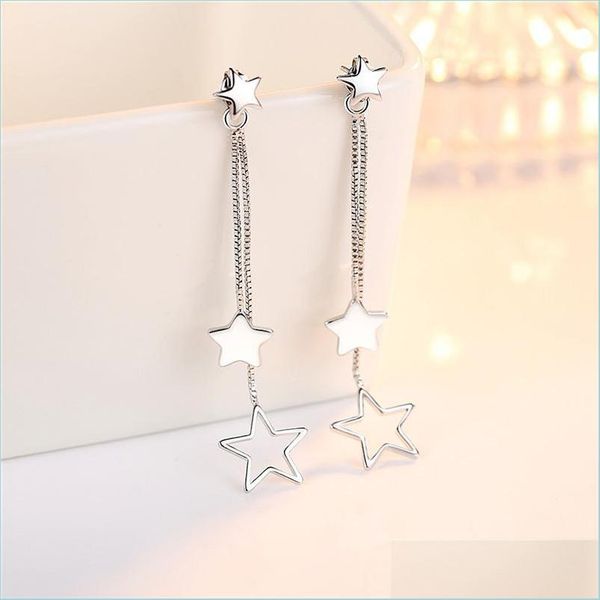 

charm 925 sterling sier new jewelry woman exaggerated fringe earrings girls ear ornament geometric star section drop delivery 2021 dhs dhso2, Golden
