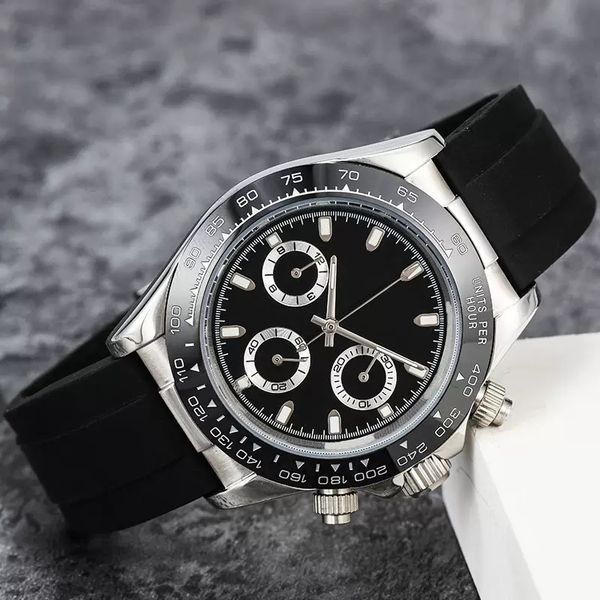 

mens watches japan chronograph movement watch full stainless steel sapphire glass 5atm waterproof super luminous 41mm montre de luxe, Slivery;golden