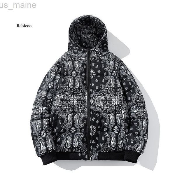 

men's down parkas winter wear bomber jacket bubble coat men warm cashew parkas thicken outerwear fashion street korean cotton-padded cl, Black