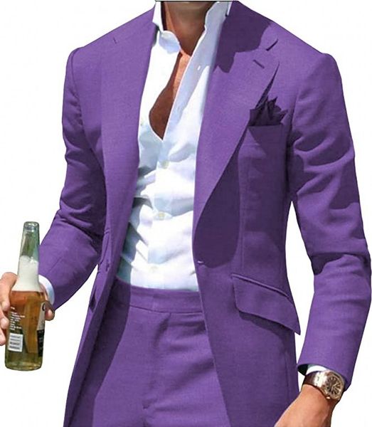 

purple groom tuxedos men wedding dress notch lapel men blazer prom dinner/darty suit, Black;gray