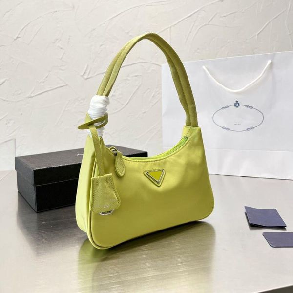 

designer tote bag womens shoulder bag nylon underarm bags leather material simple handbag fashion purse medium size 22cm with box
