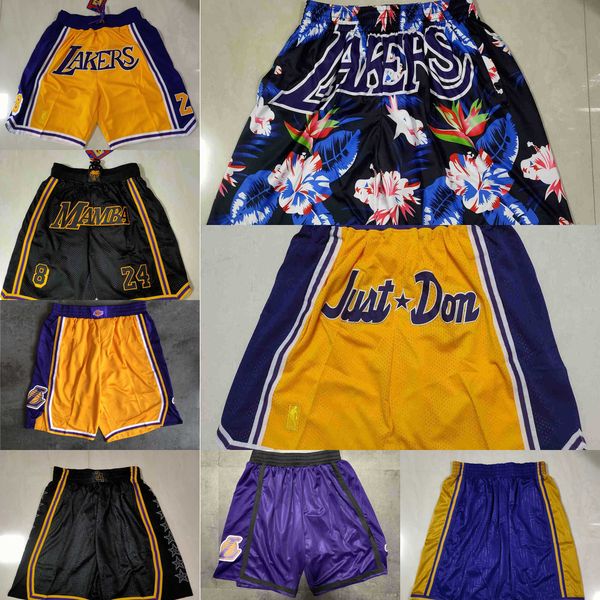 

basketball shorts los angeles''lakers''men throwback pocket purple, Black