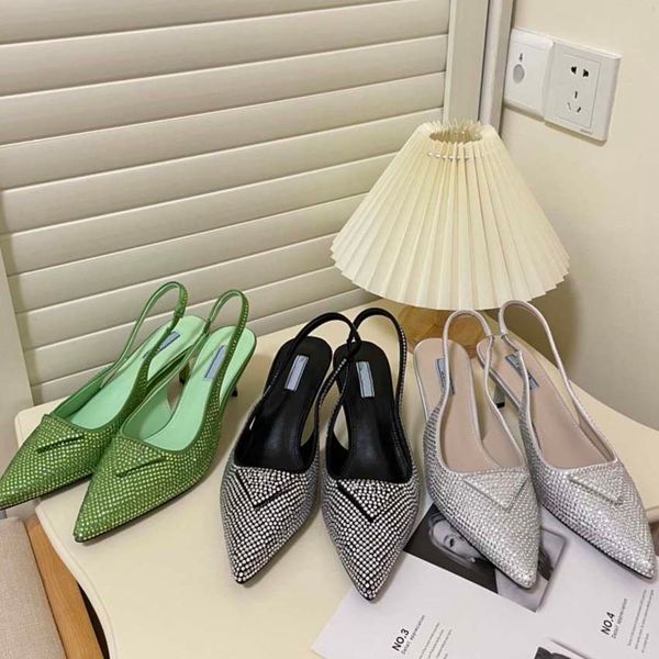 

sandals heel shoe sandals beach slide heel scuffs quality shiny with diamonds slipper fashion special shaped diamond black white for lady by