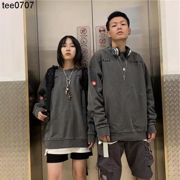 

men's boys and girls hoodies sweatshirts spring and autumn cotton street fashion brand cavempt batik gray sweater men's pullover c, Black