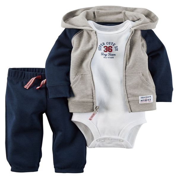 

clothing sets infant baby bebes boy girl clothes set long sleeve hooded jackets bodysuit pants 3pcs toddler baby outfit born clothes cotton, White