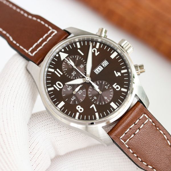 

men watches automatic mechanical movement watches 41mm leather fashion business waterproof wristwatch montre de luxe, Slivery;brown
