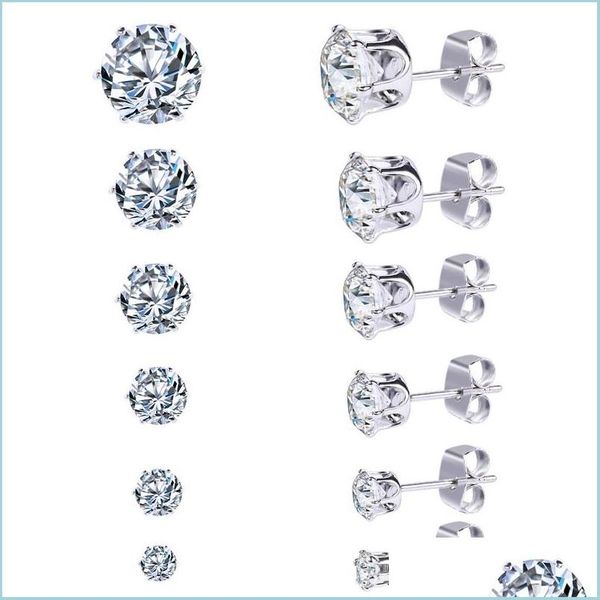 

stud 6 pairs in a set stud earrings wholesale factory stocks stainless steel jewelry orders 548 q2 drop delivery 2021 dhseller2010 dh1kp, Golden;silver