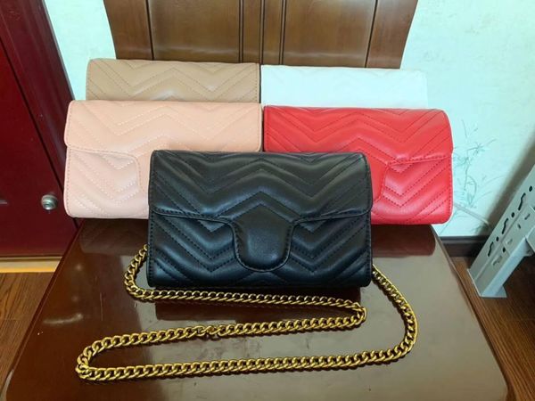 

Top hot sell Marmont Shoulder Bags Women Chain Crossbody Bag Handbags Famous Designer Shoulder Bag Female Message Bag wallet purse wome0389, Red
