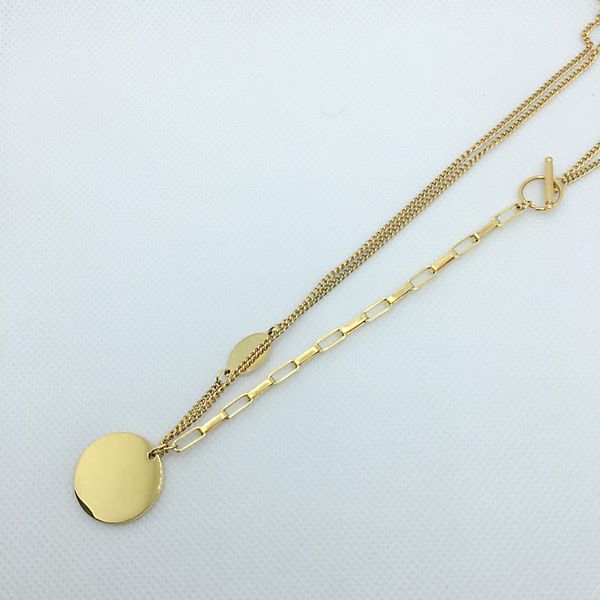 

fashion designer women's necklace 18k gold round pendant girl christmas gift 316l stainless steel jewelry, Silver