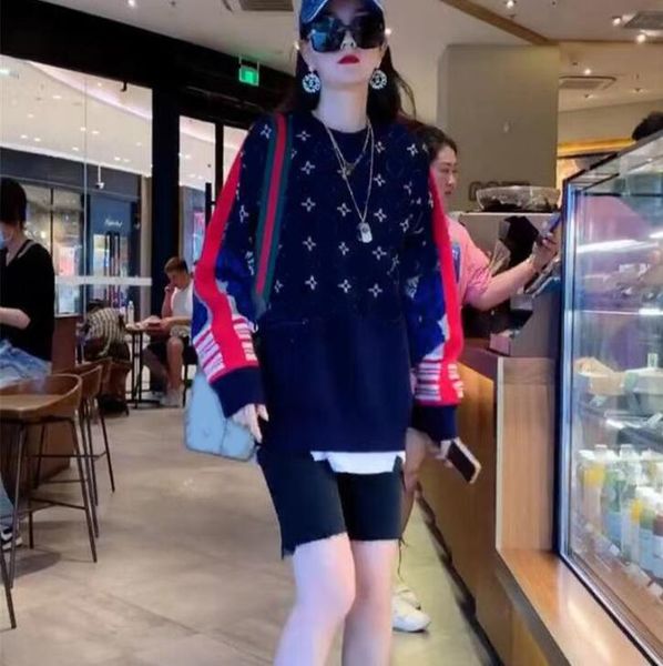 

autumn 2022 warm women's sweater womens sweaters designer luxury l letter print classic round neck knit long sleeve, White;black