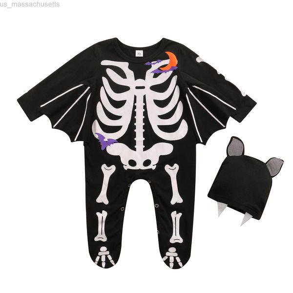 

special occasions citgeett autumn halloween infant baby boys girls outfit print sleeve footed playsuit romper hat fall clothes 3-24months l2, Blue