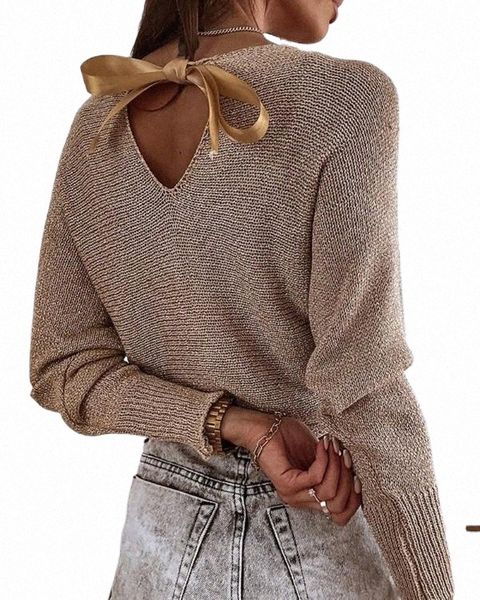 

women's sweaters cutout back batwing sleeve tied detail sweater 31hk#, White;black