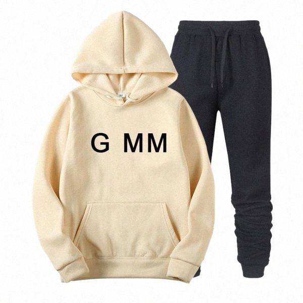 

men's tracksuits men sets fashion brand tracksuit sweatpants hoodies 2 piece suit fleece casual long sleeve pullovers jogging clothing, Gray
