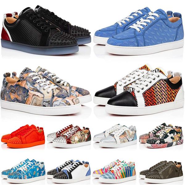 

with box designer christians red-bottoms casual shoes 5a -s shoes low cut platform sneakers mens women luxurys designers qk, Black