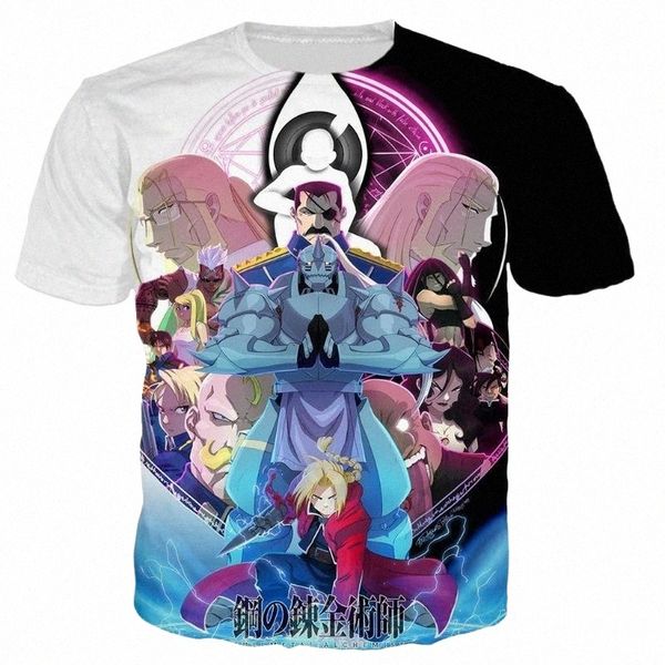 

men's t-shirts fullmetal alchemist brotherhood t shirt men/women 3d printed casual harajuku style tshirt streetwear men's g6dh#, White;black
