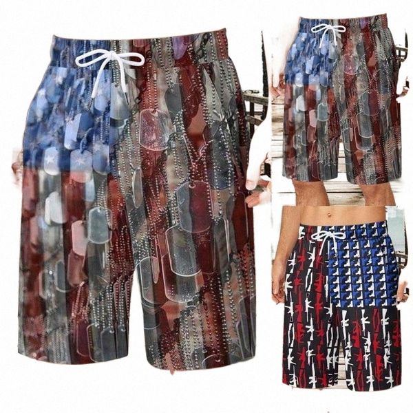 

men's shorts beach mens casual pants 2022 summer independence day plus size pocket drawstring loose sports running short pantsmen', White;black