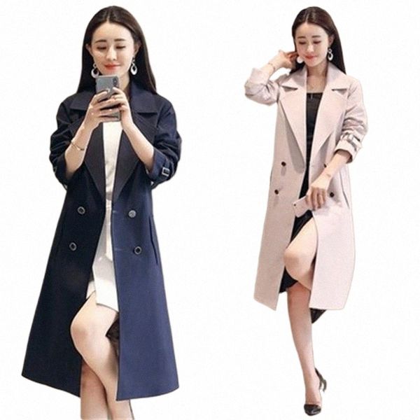 

women's trench coats fashion women windbreak 2021 fashionable autumn spring casual coat long female wind breaker outerwear plus size q4, Tan;black