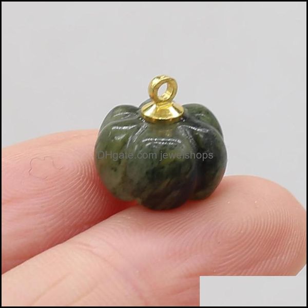 

charms charms 2022 pendant pumpkin shape natural stone quartz agate charm for diy necklace accessories jewellery crafts wholesale dro dhkbe, Bronze;silver