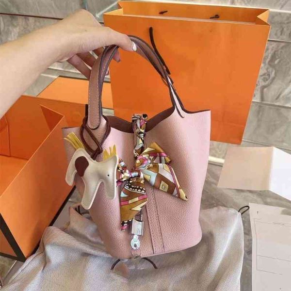 

bag designer fashion ladies herme htfr leather bu et bag women's summer 2022 new niche large capacity