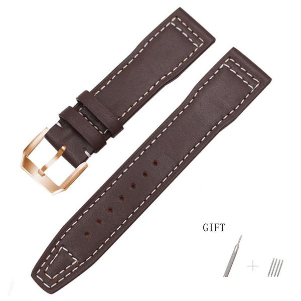

watch bands seure genuine leather strap 20mm 21mm watchband suit for iwc pilot mark xviii iw327004/377714 watch belt bracel watches2022 dhce, Black;brown