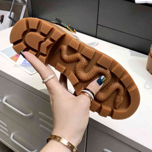 

boots women ankle shoes martin boot mid heel shoe fashion booties real leather non slip snake pattern lace-up outdoor round head winter on, Black