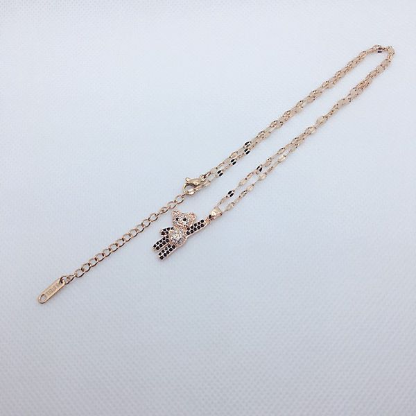 

18k gold bear ladies necklace fashion designer pendant girl holiday gift 316l stainless steel jewelry, Silver