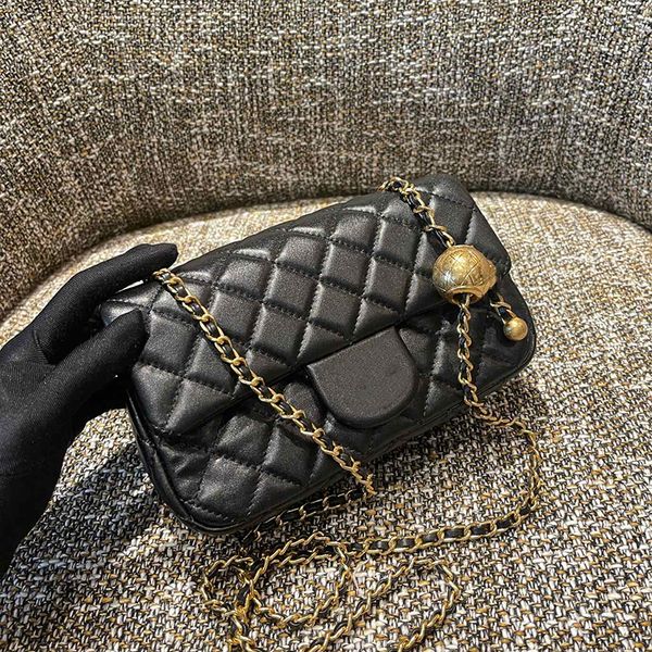 

designer channel bags for women black cc handbag leather chain slant shoulder clutch flap totes bag double letters solid hasp waist square s