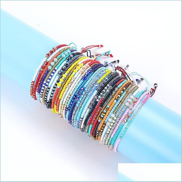 

beaded strands beaded strands summer boho handmade miyuki bracelet set 3pcs/ colorf cute girl bead braceletbeaded drop delivery 2021 dh6oh, Black