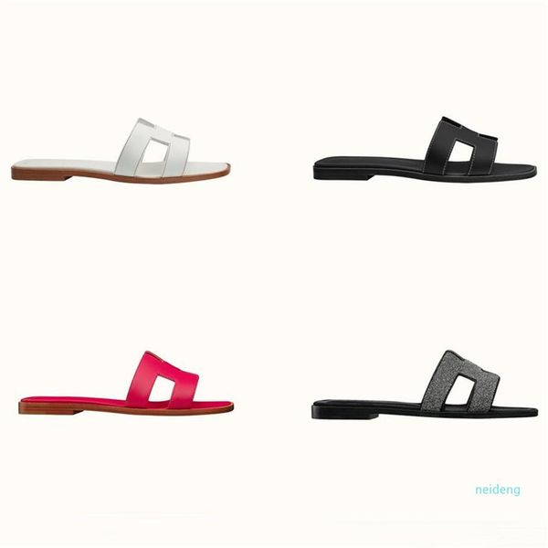 

luxury designer sliders womens sandals women slide designers shoes genuine leather flip flops ladies slipper with box dust bag 2022197g, Black