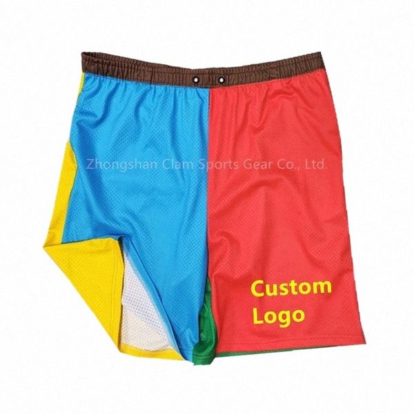 

men's shorts custom sublimation double layer pants thickened mesh basketball style five point breathable shortsmen's e5dl#, White;black