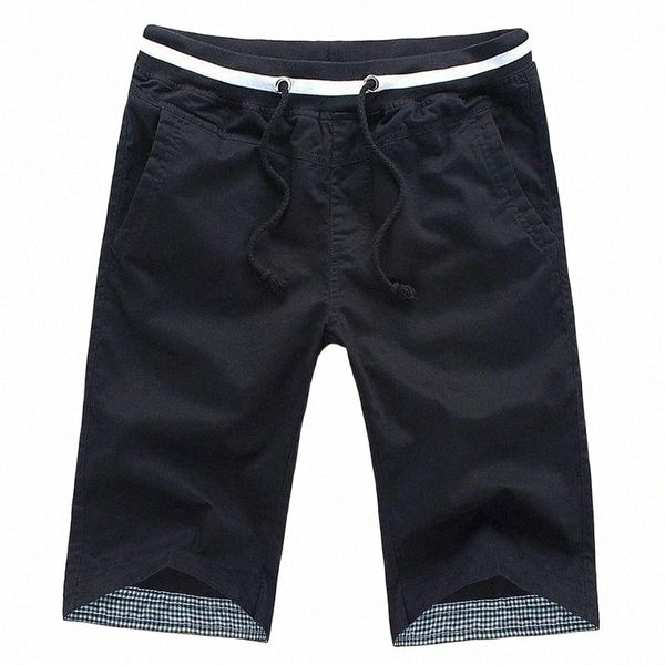 

men's shorts summer mens solid color cotton elastic waistband jogging sport short pants clothing casual beach shortsmen's m1i2#, White;black