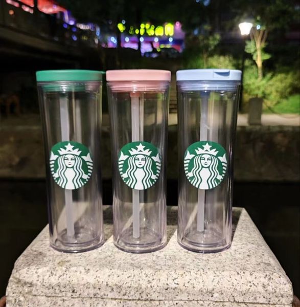 

starbucks cold cup tumbler traveler with straw doulble wall 24oz
