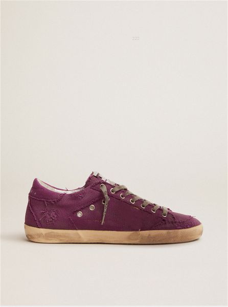 

sole heel dirty shoes designer luxury italian vintage handmade women's super-star penstar lab sneakers in purple distressed canvas with