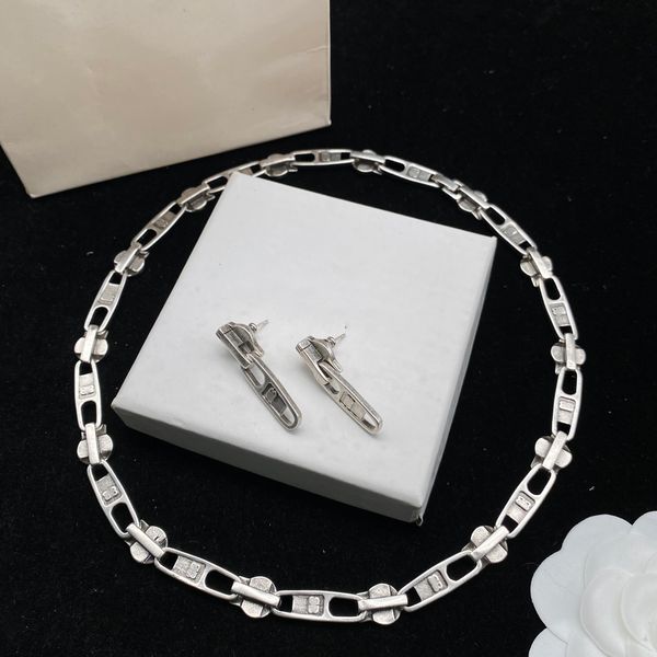 

womens zipper pendant silver necklaces women luxurys designers necklaces earrings link chain fashion jewelry accessories no box