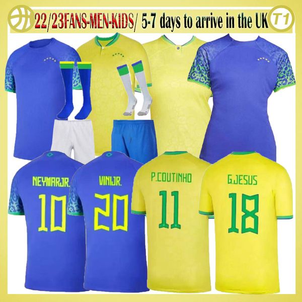 

2022 2023 brazils soccer jersey marcelo pele paqueta neres coutinho firmino jesus 22 23 brasils football shirt kids kit men women, Black;yellow