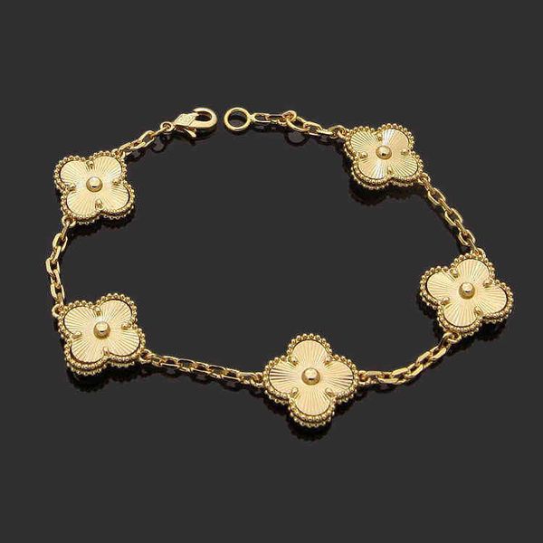 

van clover bracelet designer bangle luxury chain four-leaf cleef womens fashion gold bracelets jewelry u6 1, Black