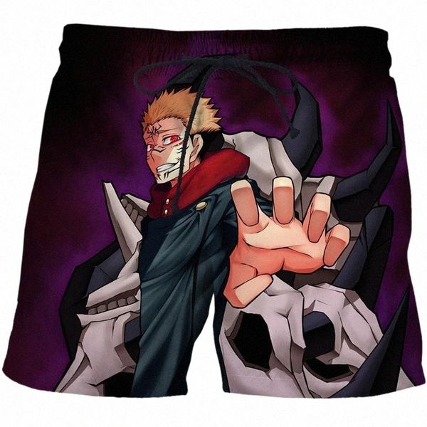 

men's shorts summer men's jujutsu kaisen board beach brand surf bermuda short homme printmen's w7dn#, White;black