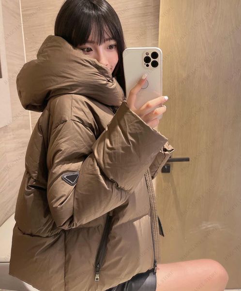 

womens jackets classic women jackets short hooded down coats designer parkas fashion inverted triangle mens winter warm parker windbreaker 4, Black;brown