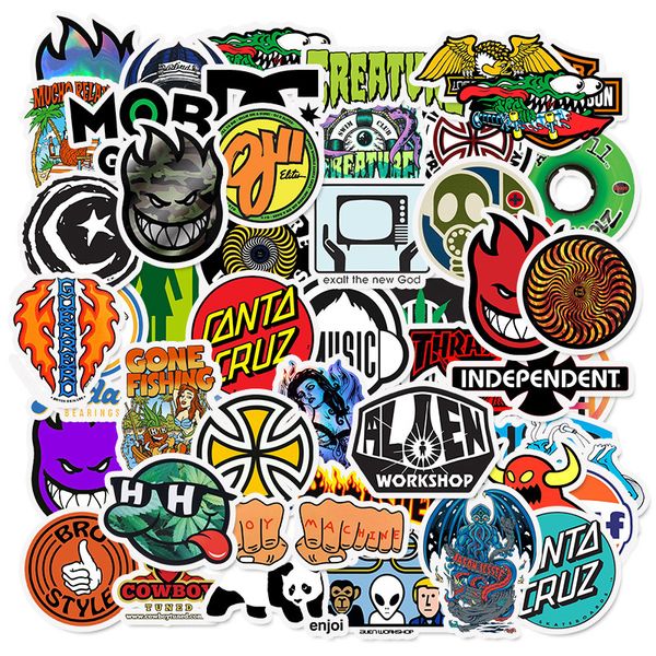 

50pcs fashion brand logo stickers for diy lapskateboard motorcycle decals