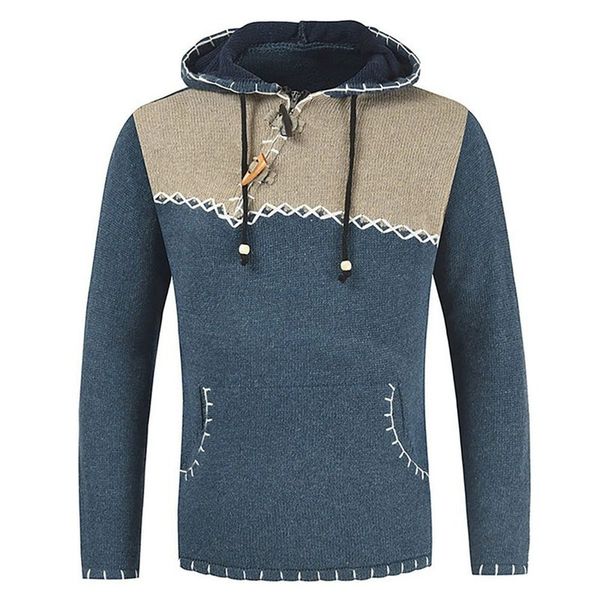 

men s sweaters vintage knitted sweatshirt autumn winter patchwork hoodies fashion clothing casual streetwear long sleeve shirts 220916, White;black