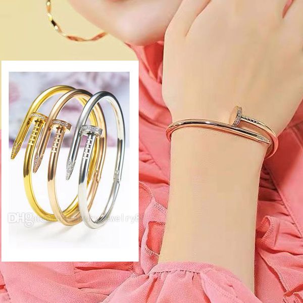 

nail designer high end luxury bracelet bangle screwdriver diamond bracelets lover fashion 316l stainless steel plated jewelry gold/silver/ro, Black